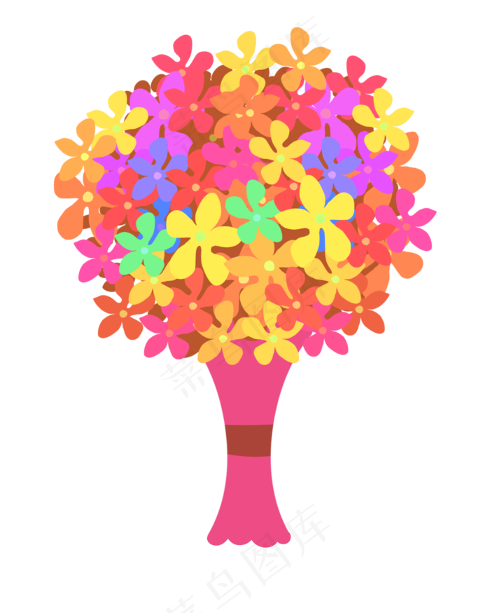 彩色花卉手捧花(2000X2500(DPI:300))psd模版下载