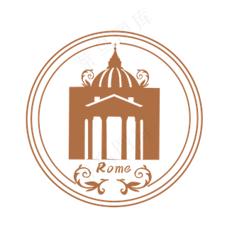 欧式印章棕色系罗马