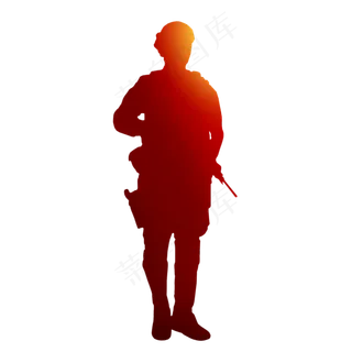 站岗军人剪影,免抠元素