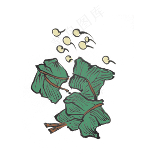 端午节水墨风古风粽子手绘