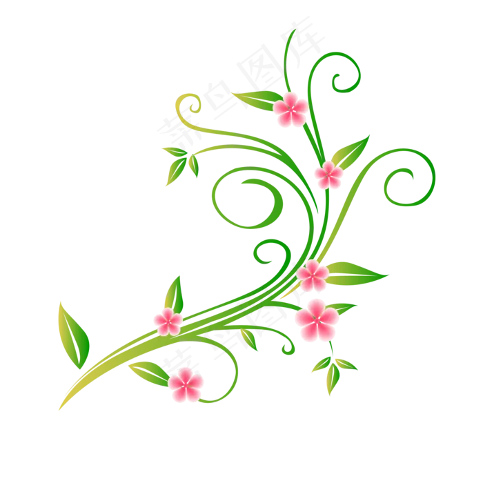立体植物花藤插图