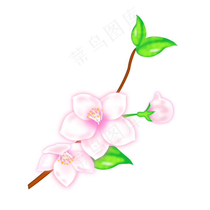 矢量卡通粉色桃花(2000X2000(DPI:300))psd模版下载