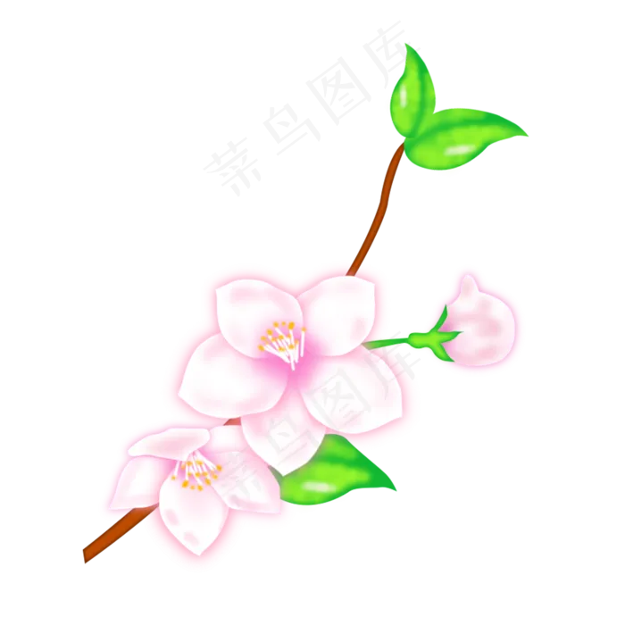 矢量卡通粉色桃花(2000X2000(DPI:300))psd模版下载