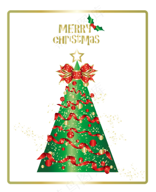 圣诞节喜庆立体圣诞树png矢量图免,免抠元素
