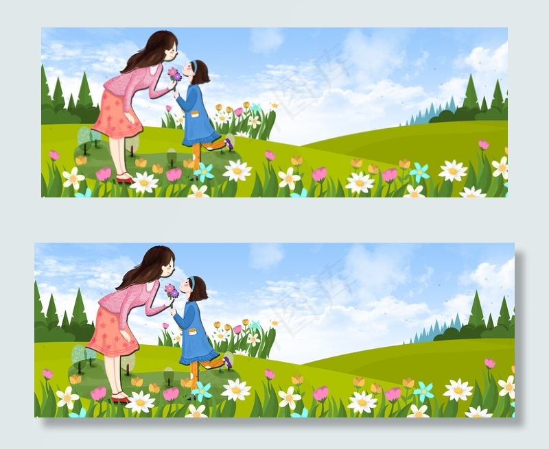 5.12母亲节卡通小清新banner