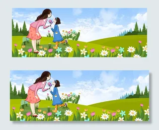 5.12母亲节卡通小清新banner