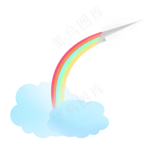 纸飞机和彩虹免抠PNG素材