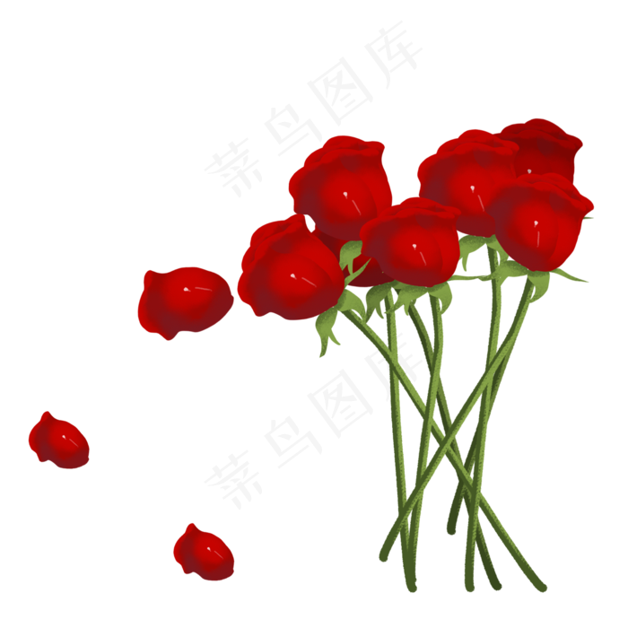玫瑰花瓣png素材