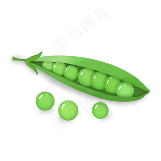 农作物卡通手绘清新豌豆,免抠元素