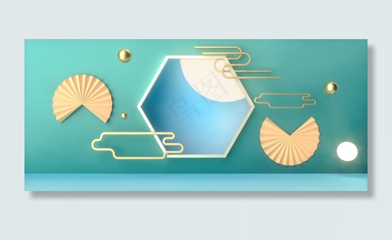 C4D立体简约浪漫七夕情人节通用背景