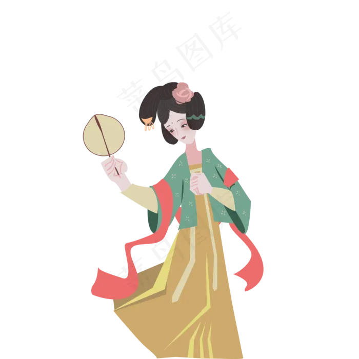 古风仕女图(2000X2000(DPI:300))psd模版下载