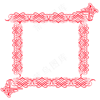 红色喜庆唯美边框元素,免抠元素