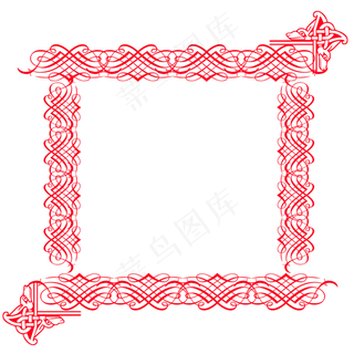 红色喜庆唯美边框元素,免抠元素
