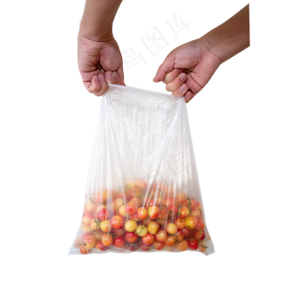透明袋子和樱桃
