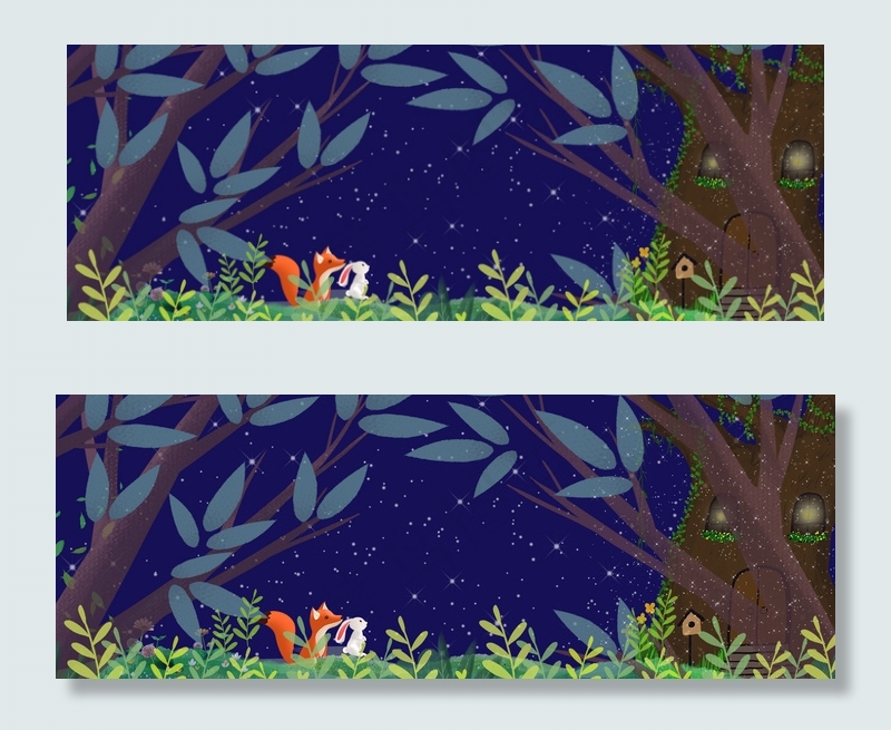 春天森林里的夜晚