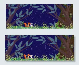 春天森林里的夜晚