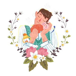 温情父亲节png素材