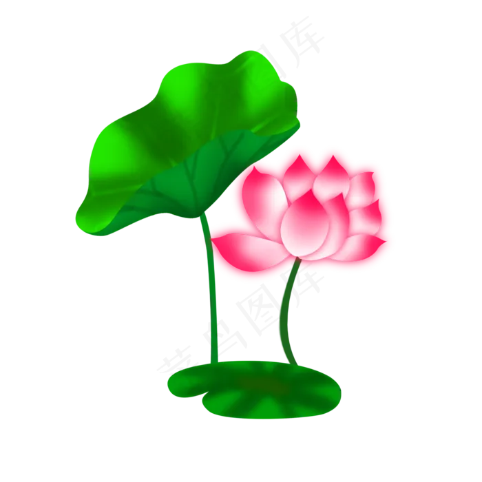 手绘粉色荷花(2000X2000(DPI:300))psd模版下载