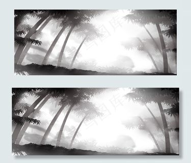 复古风中国风墨色竹林