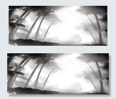 复古风中国风墨色竹林