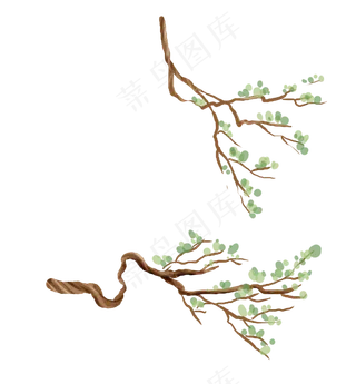 中国风水墨树枝