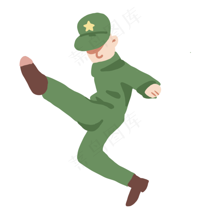 七一建军节军人武打踢腿(2000X2000(DPI:350))psd模版下载