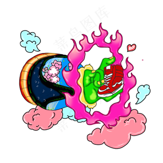 春节潮牌球鞋神仙手创意PNG