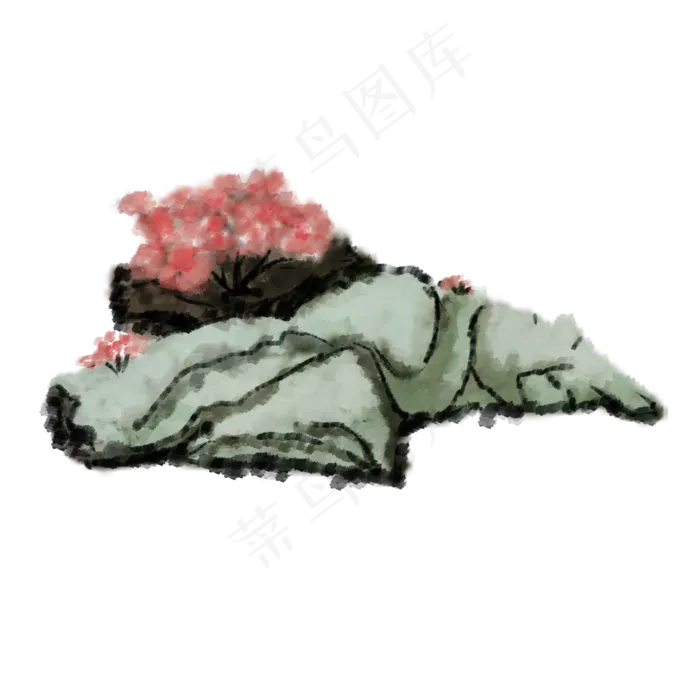手绘中国风山水风景水墨画PNG