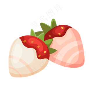 卡通手绘奶油草莓