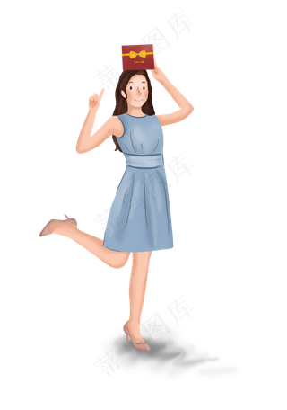 618购物节女孩和礼物盒