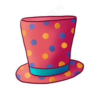 愚人节波点小丑帽子PNG免抠素材