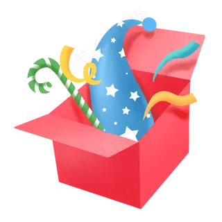 愚人节小丑表演红色道具箱