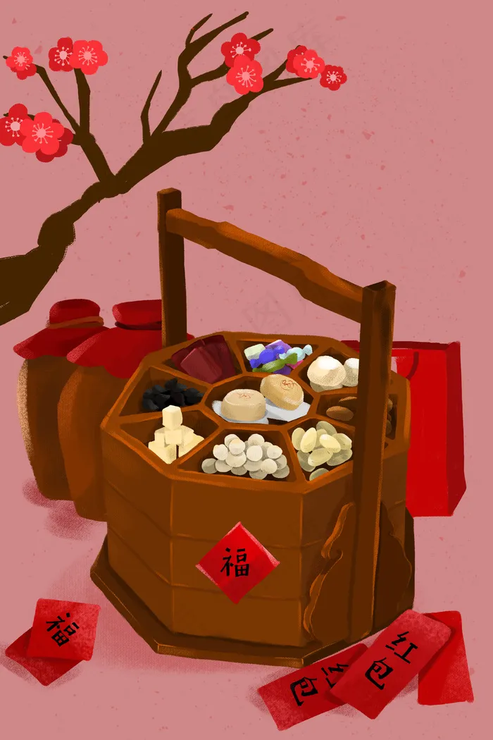 年货节小年买年货食物(3545X5315(DPI:300))psd模版下载