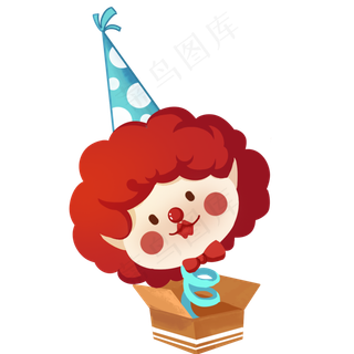 一个可爱的小丑免抠图