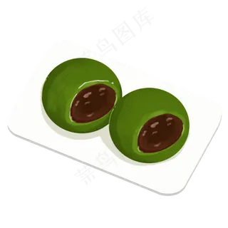 美味清明青团食物元素,免抠元素