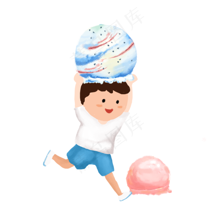 大暑手绘夏日美食冰淇淋免抠插图(2000X2000(DPI:300))psd模版下载