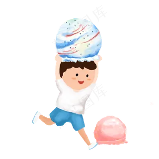 大暑手绘夏日美食冰淇淋免抠插图