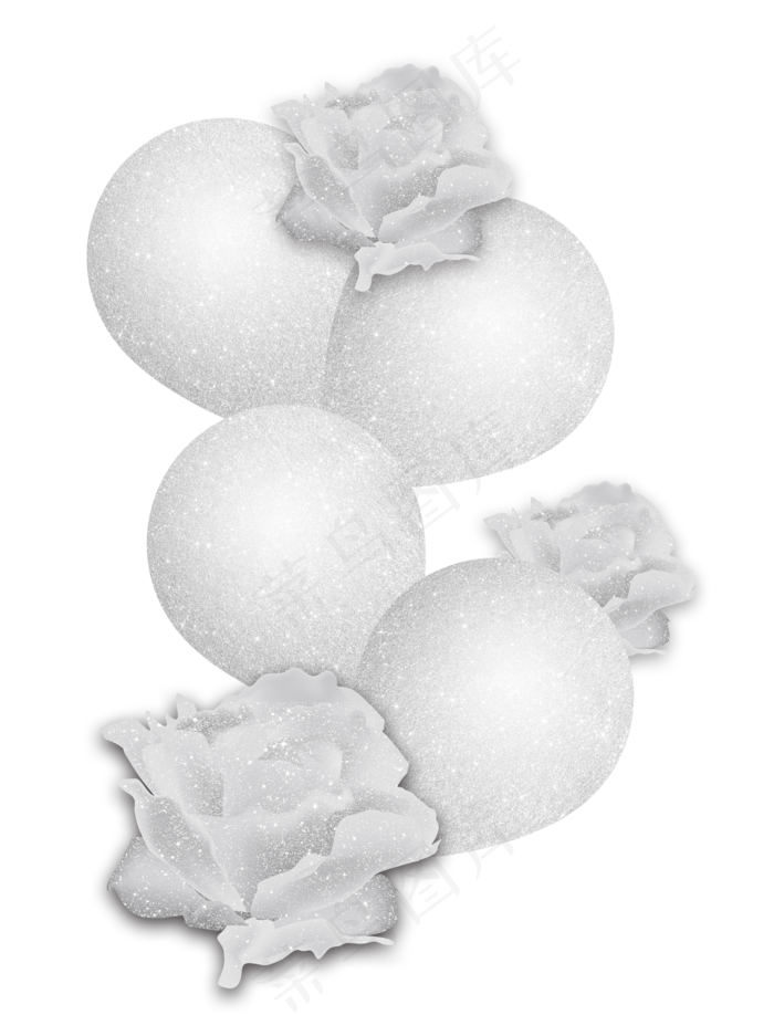 银色气球情人节png素材