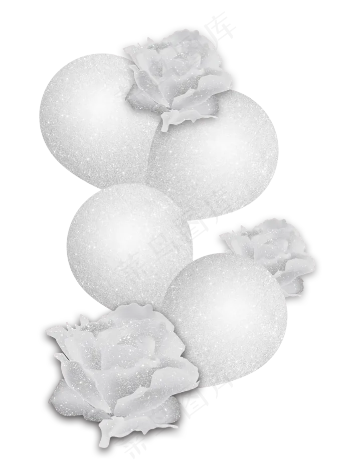 银色气球情人节png素材(2698X2516(DPI:300))psd模版下载