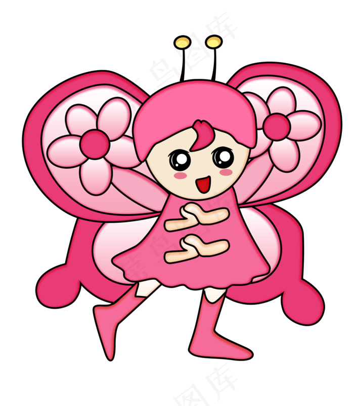 卡通蝴蝶png素材(2000X2298(DPI:300))psd模版下载