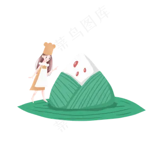 端午节的粽子和小女孩