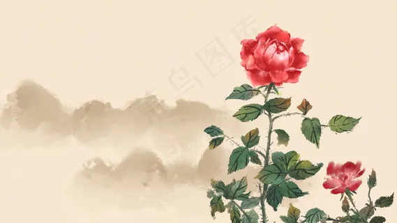 中国风古风月季花 中国风古风月季花