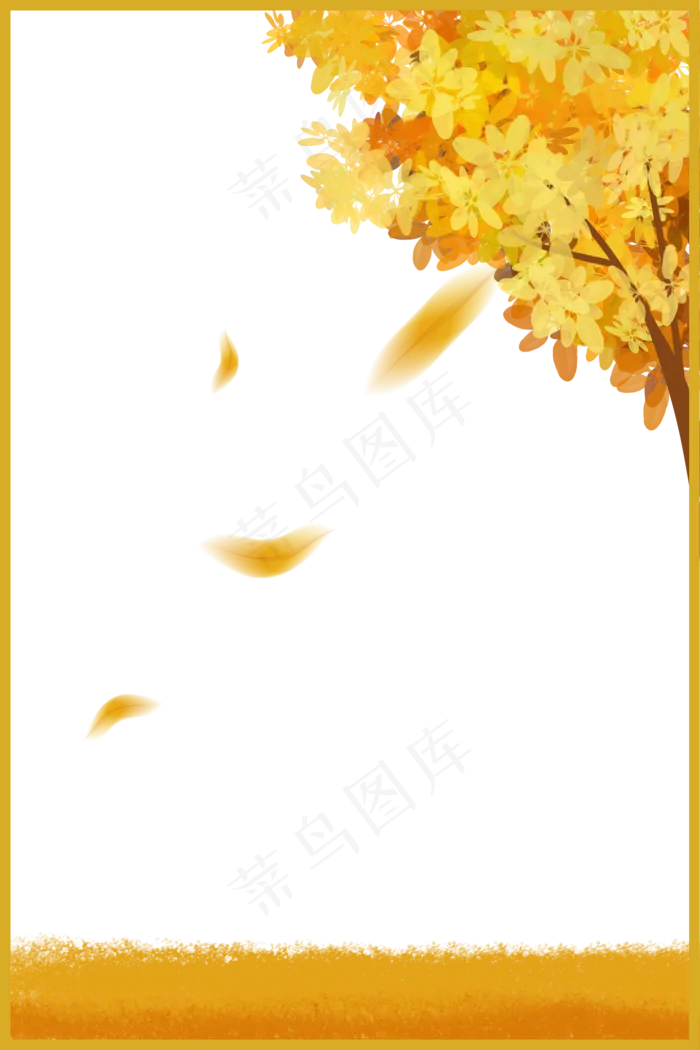 秋季树叶边框,免抠元素(2000X3000(DPI:300))psd模版下载