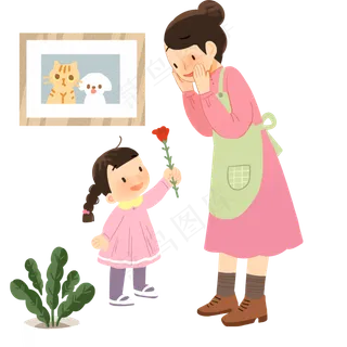 一起过母亲节的母女