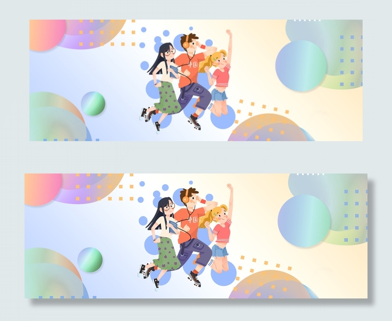 渐变活力青春青年节海报banner