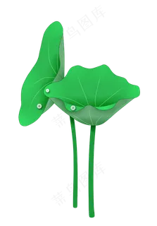 夏季荷花荷叶PNG图案