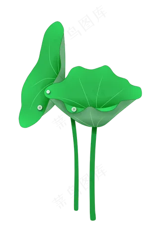 夏季荷花荷叶PNG图案