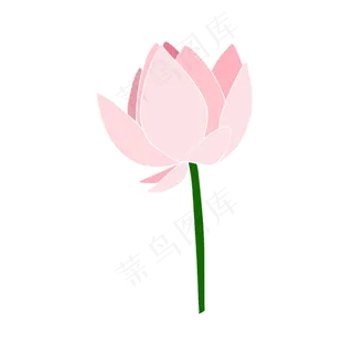 荷花扁平风水彩中国风桃花粉紫色