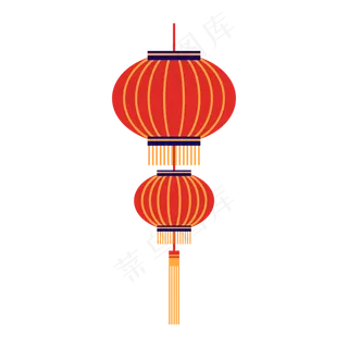 春节红色矢量灯笼,免抠元素