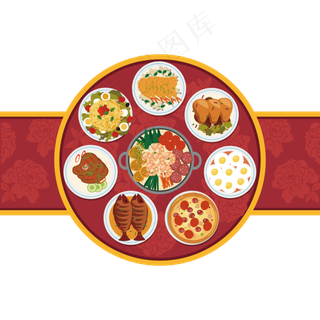 新年年夜饭火锅,免抠元素